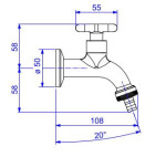 Torneira Para Jardim E Lavanderia Parede Flex Com Encaixe Mangueira - Deca