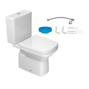 Kit Completo Bacia Com Caixa Acoplada Clean + Instalação + Assento Termofixo Branco - Deca