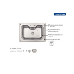 Cuba Morgana Embutir 68,5x48,5 Aco 304 C/ Valv 4. 1/2 Act 60fx Undermount - Tramontina