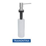 Dosador De Sabão  Em Aço Inox Com Recipiente Plástico 500 Ml - Tramontina