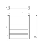 Porta Toalha Aquecido Thermo Prime Clean 220v - 53 X 59,2 X 8,5cm Inox - Aquece Metais