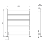 Porta Toalha Aquecido Thermo Spheric Clean 127v 53 X 58,5 X 8,5cm  Preto - Aquece Metais