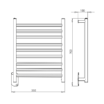 Porta Toalha Aquecido Essencial Clean 127v - 55x70x10 Cm Preto Fosco - Aquece Metais