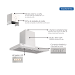 Coifa de parede 90cm 220v Tramontina - Dritta 90 Split - Aço Inox