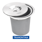 Lixeira 8l Inox Com Balde Plástico - Tramontina