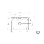 Cuba De Sobrepor  Morgana Em Aço Inox Com Acabamento Acetinado 69 X 49 Cm Com Válvula - Tramontina