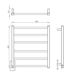 Porta Toalha Aquecido Thermo Prime Clean 220v - 53 X 59,2 X 8,5cm Preto - Aquece Metais