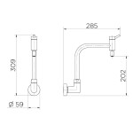 Torneira Para Cozinha De Parede Bica Móvel 90° Nova Lóggica Cromado - Docol