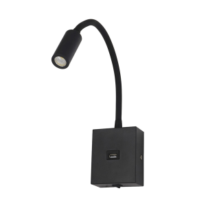 ARANDELA LED AINE USB - PRETO