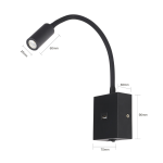 ARANDELA LED AINE USB - PRETO