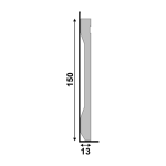 Rodapé Lev152 Frisado 150x13mm - Barra 2,40m Branco