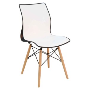 Cadeira Tramontina Maja em Polipropileno Preto e Branco com Base 3D